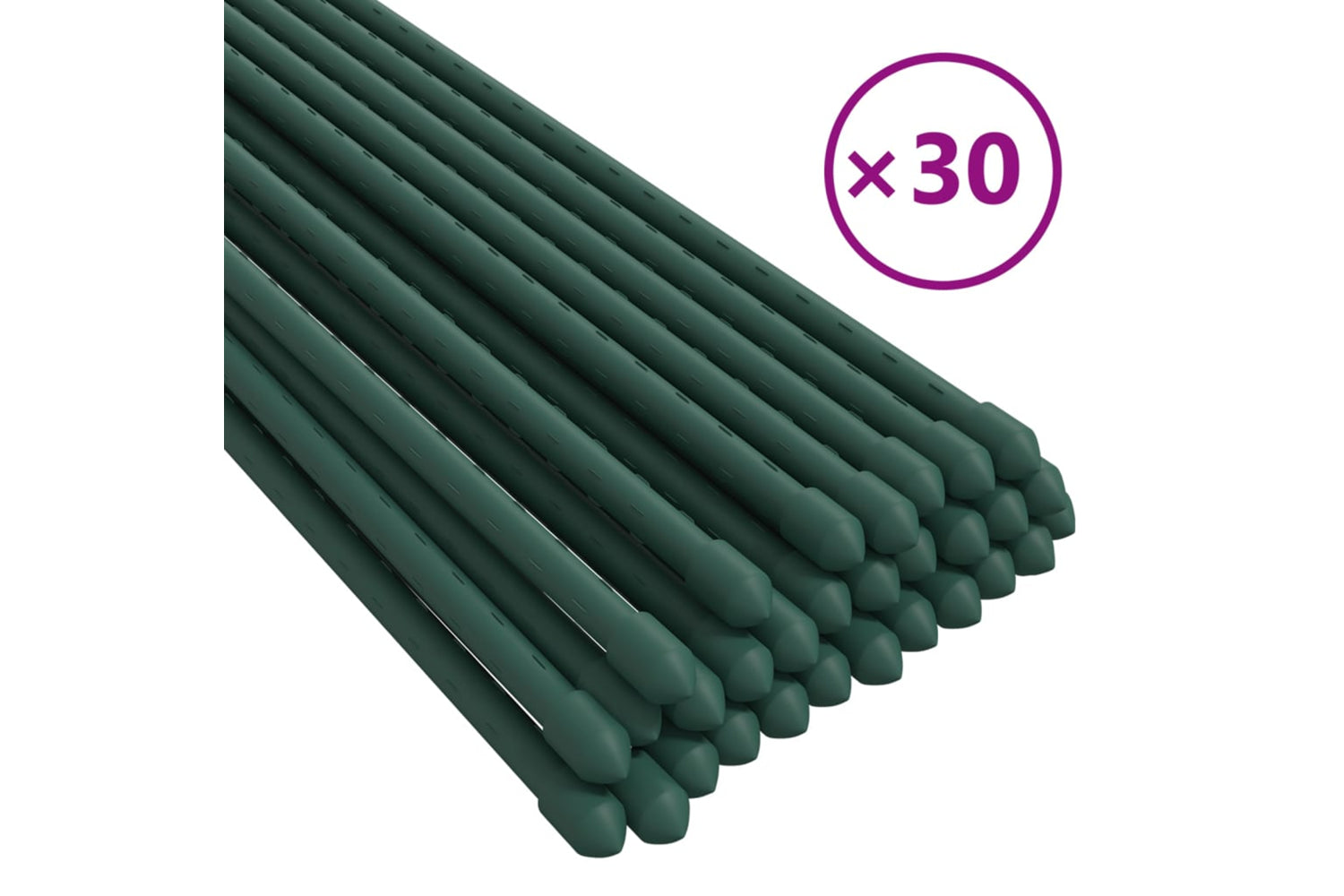 vidaXL 319368 Garden Plant Stakes 30 Pcs Green 90cm Steel