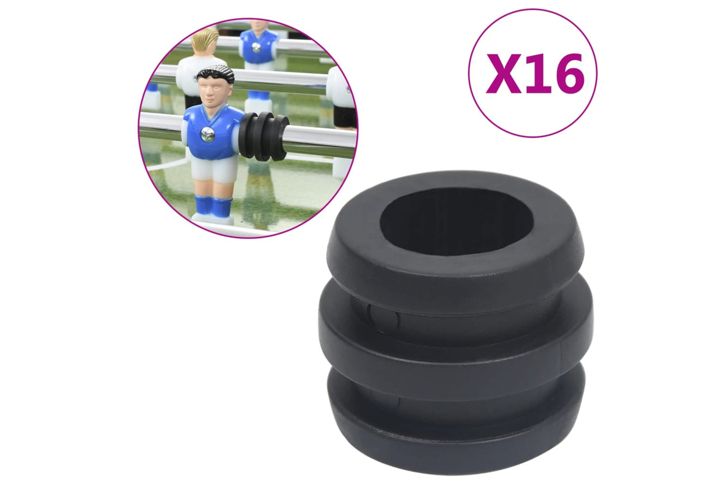 vidaXL 92506 Football Table Rod Stoppers For 15.9/16mm Rod 16 Pcs-2