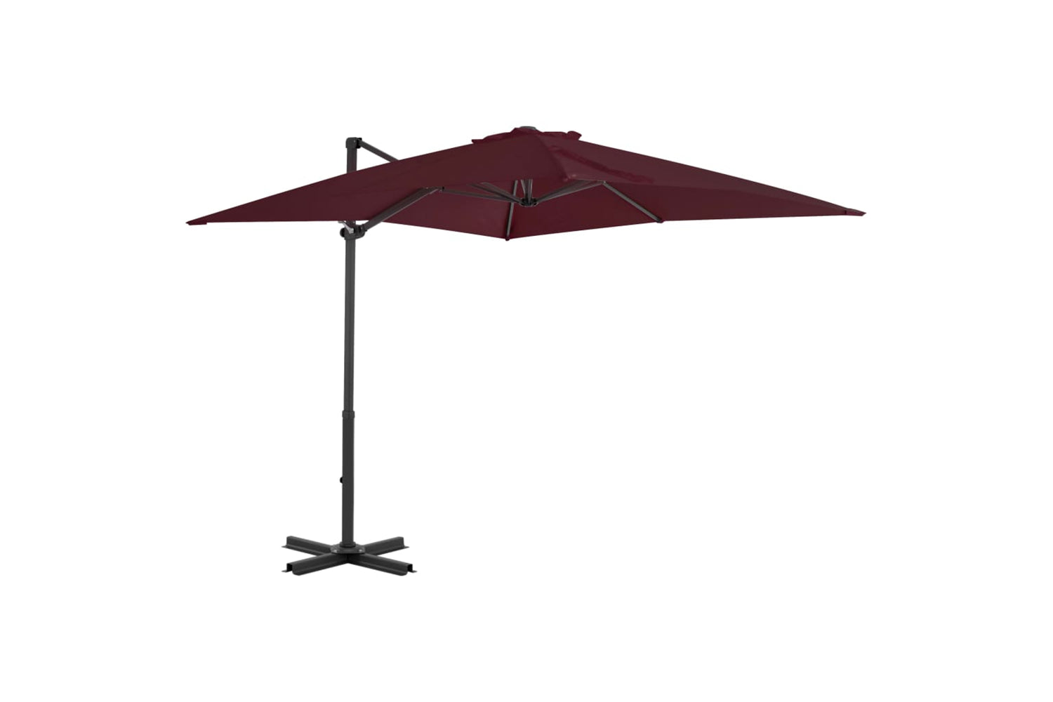 vidaXL 312304 Cantilever Umbrella With Aluminium Pole Bordeaux Red 250x250cm