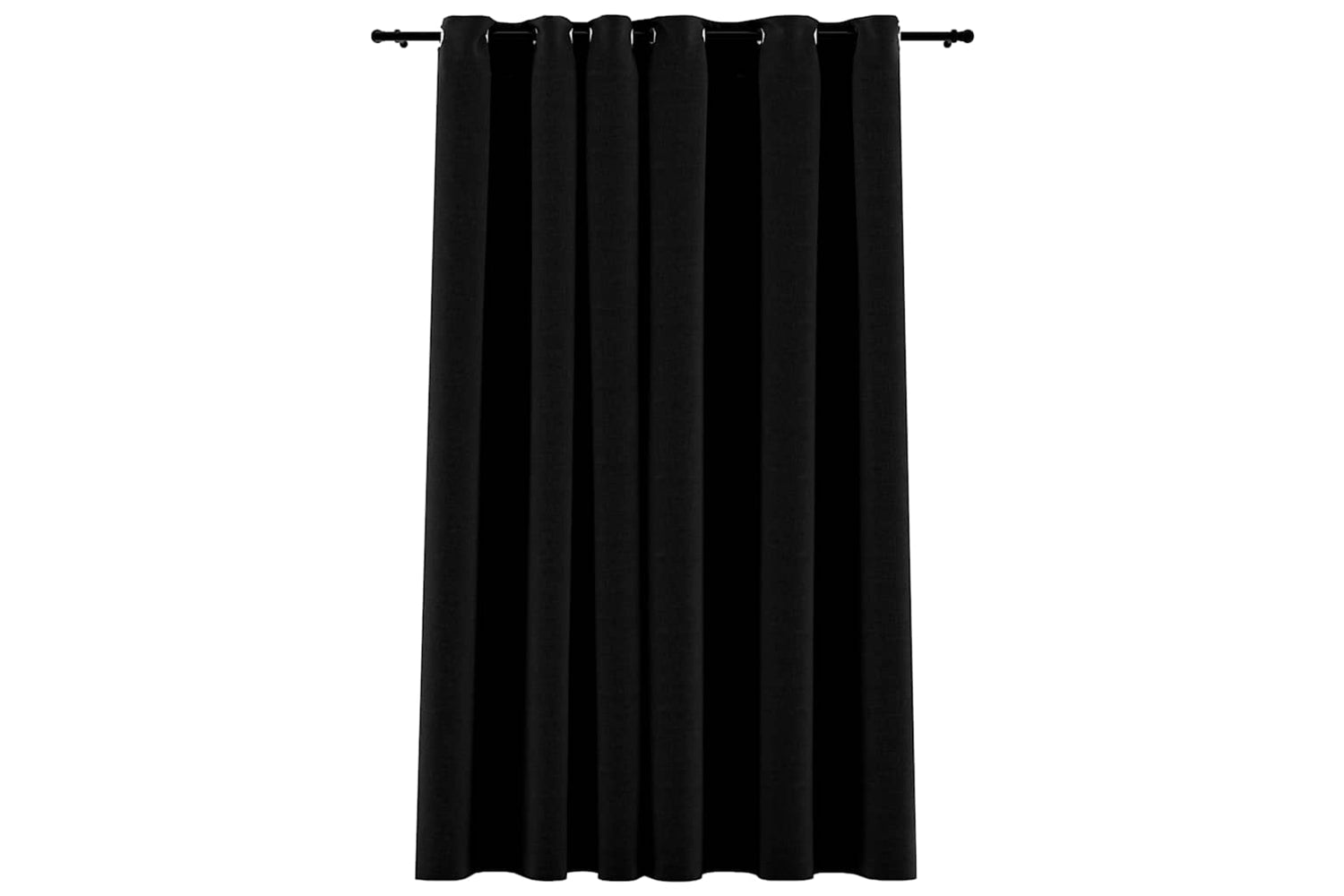 Vidaxl 321155 Linen-look Blackout Curtains With Grommets Black 290x245cm