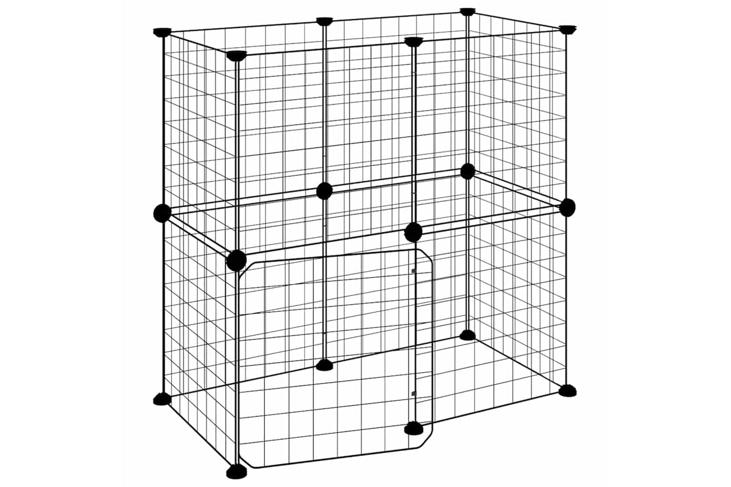 vidaXL 3114033 12-panel Pet Cage With Door Black 35x35cm Steel