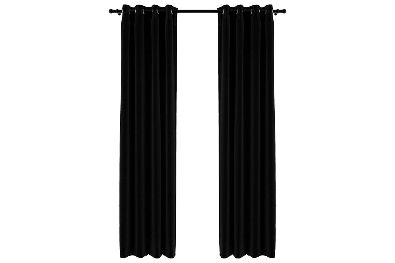 Vidaxl Linen-look Blackout Curtains With Grommets 2pcs Black 140x245cm