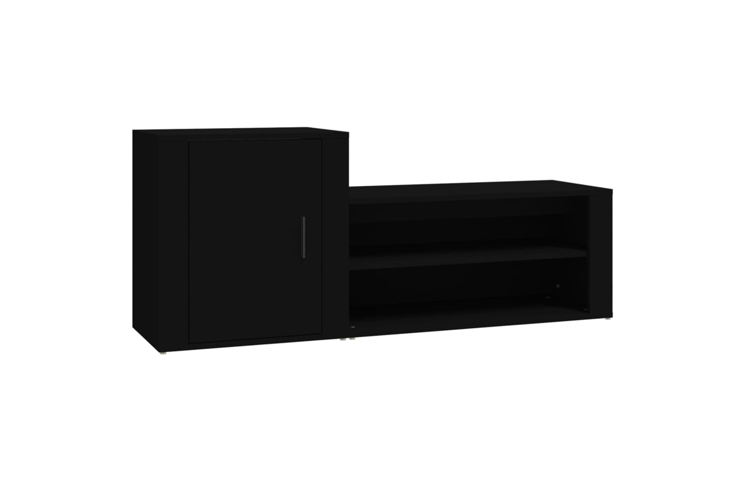 vidaXL 816745 Shoe Cabinet Black 130x35x54cm Engineered Wood