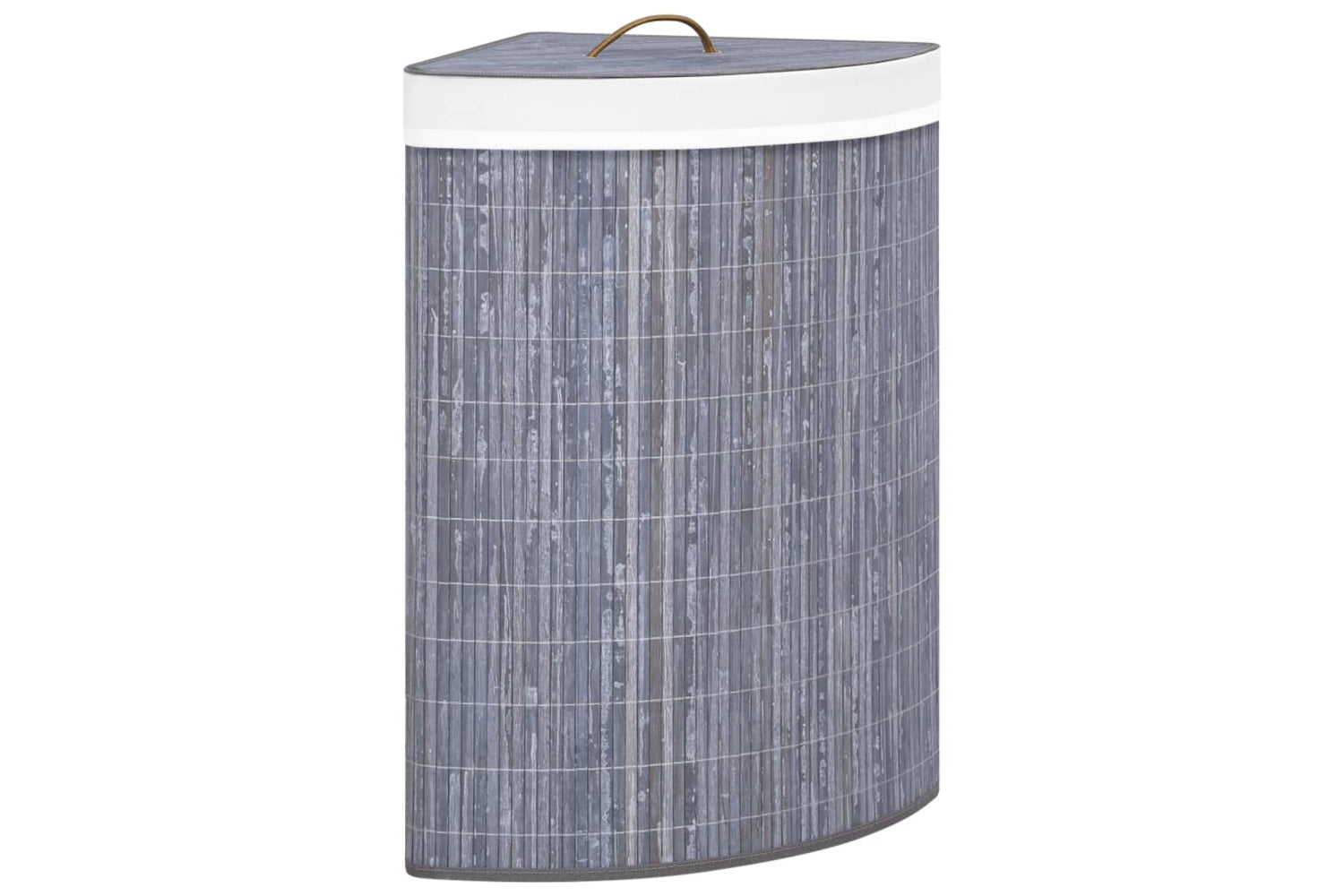 Vidaxl 320761 Bamboo Corner Laundry Basket Grey 60 L
