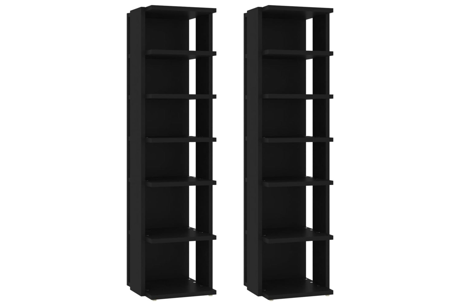 vidaXL 808488 Shoe Cabinets 2 Pcs Black 27.5x27x102cm