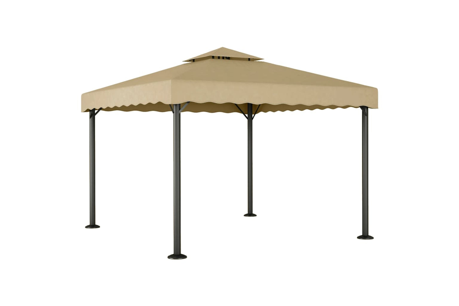 Vidaxl 318522 Gazebo Taupe 3x3 M Aluminium And Steel