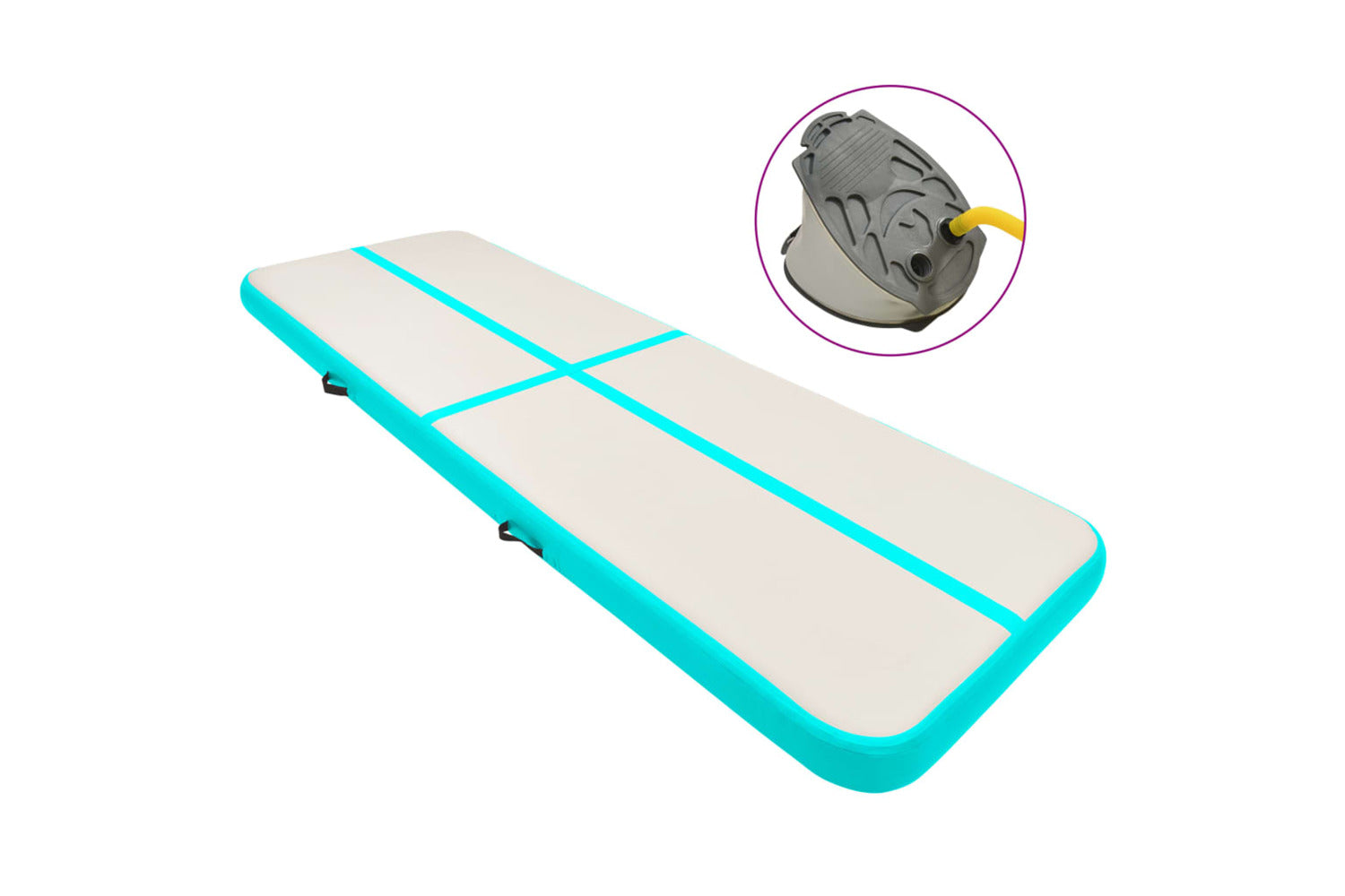 vidaXL 92660 Inflatable Gymnastics Mat With Pump 300x100x15cm Pvc Green-2
