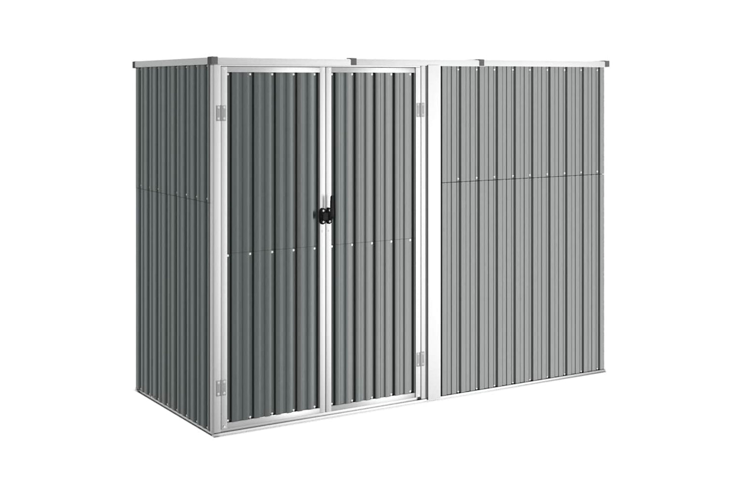 vidaXL 316214 Garden Tool Shed Grey 225x89x161cm Galvanised Steel