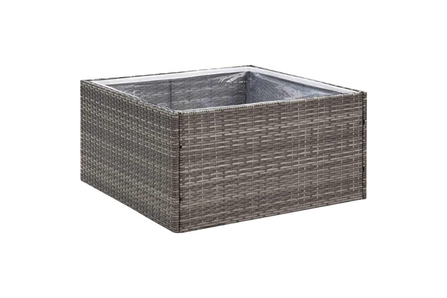 vidaXL 319175 Garden Planter Grey 80x80x40cm Poly Rattan