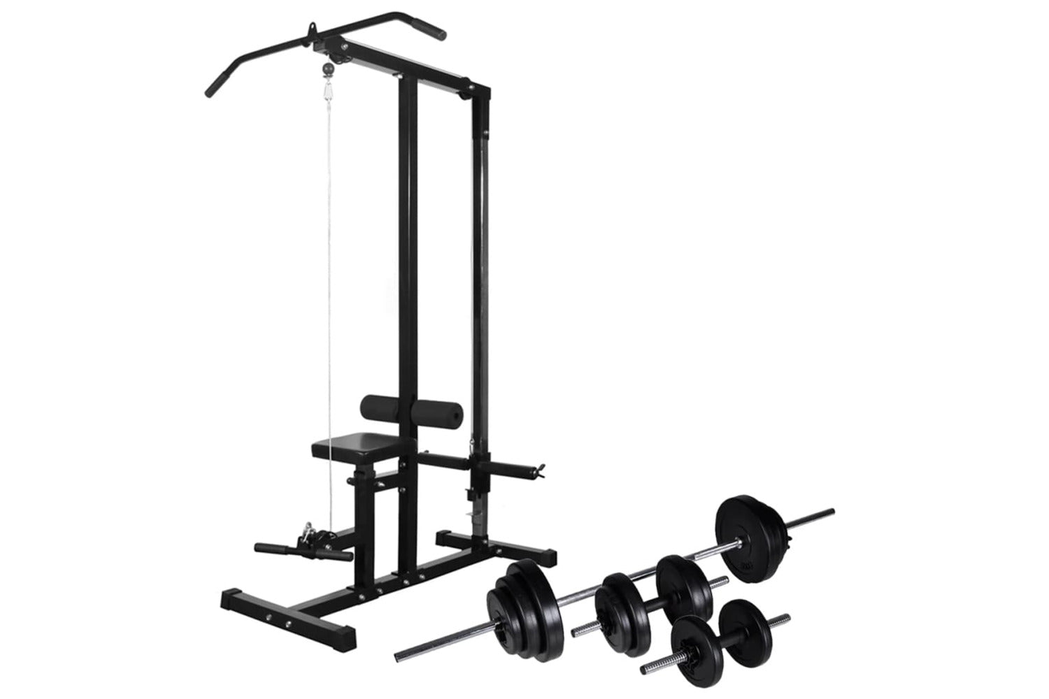 Vidaxl 275355 Power Tower With Barbell And Dumbbell Set 30.5 Kg-2