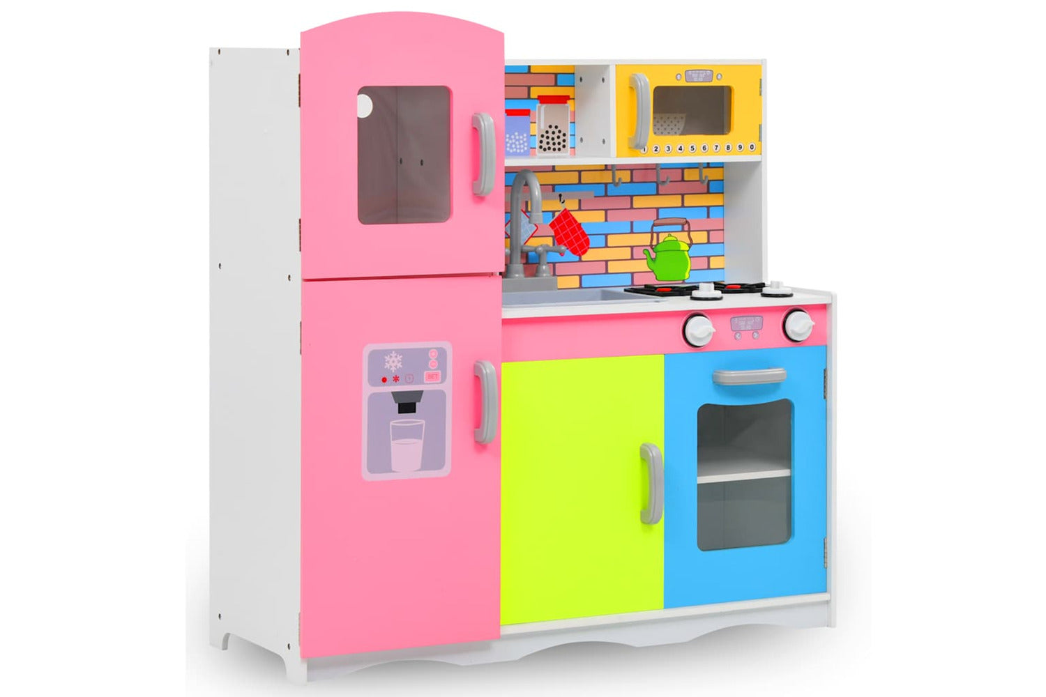 Vidaxl Kids' Play Kitchen Mdf 80x30x85 Cm Multicolour-2