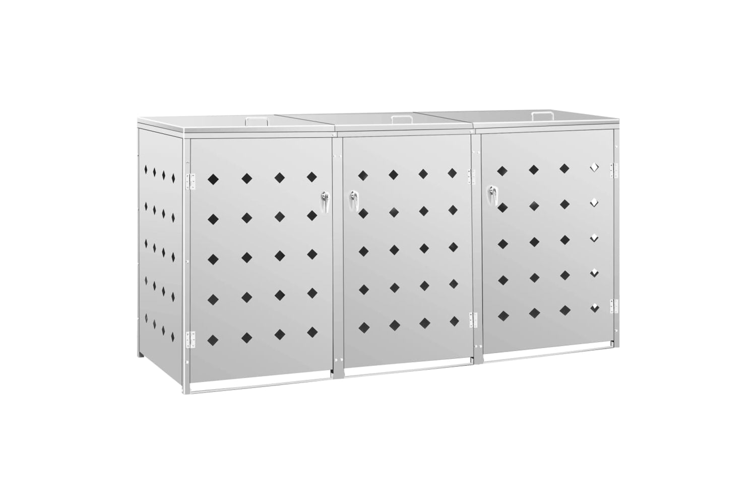 Vidaxl 145381 Triple Wheelie Bin Shed 240 L Stainless Steel