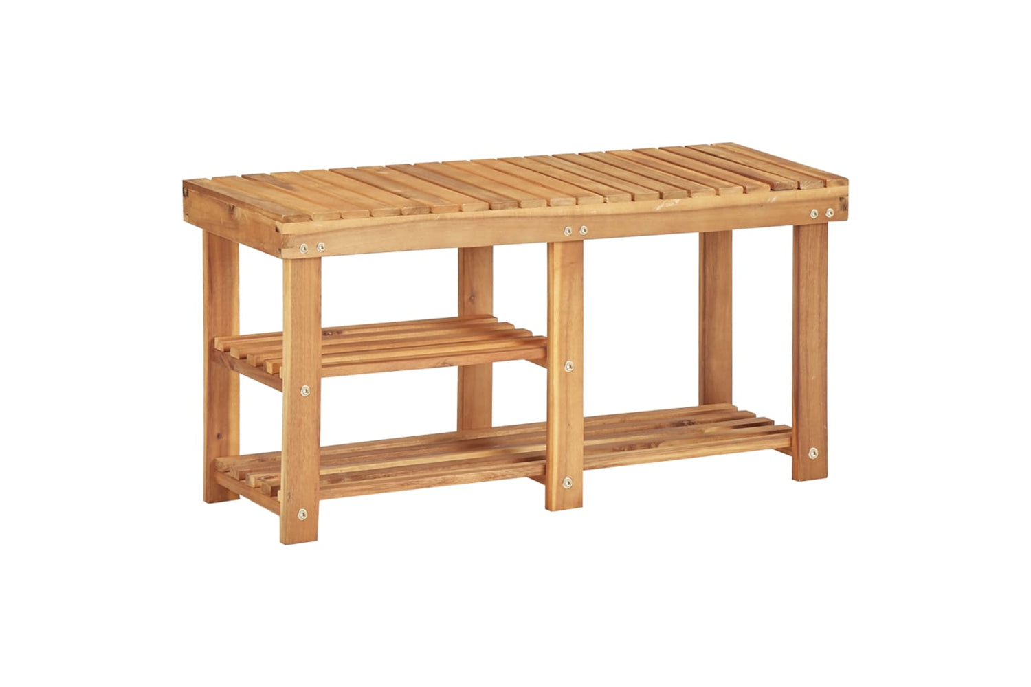 vidaXL 45932 Shoe Rack 90x32x46cm Solid Acacia Wood