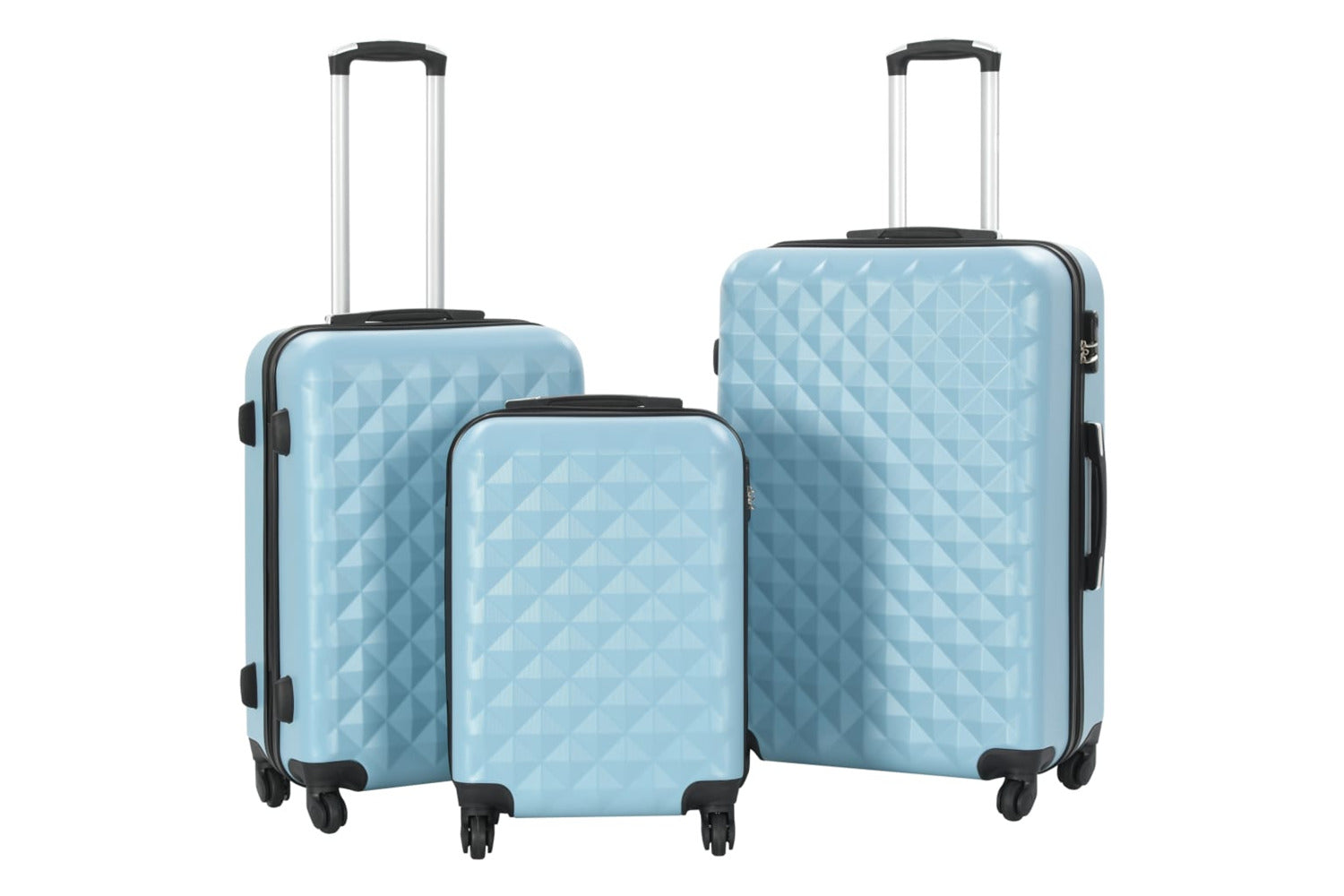 Vidaxl 91889 Hardcase Trolley Set 3 Pcs Blue Abs-2