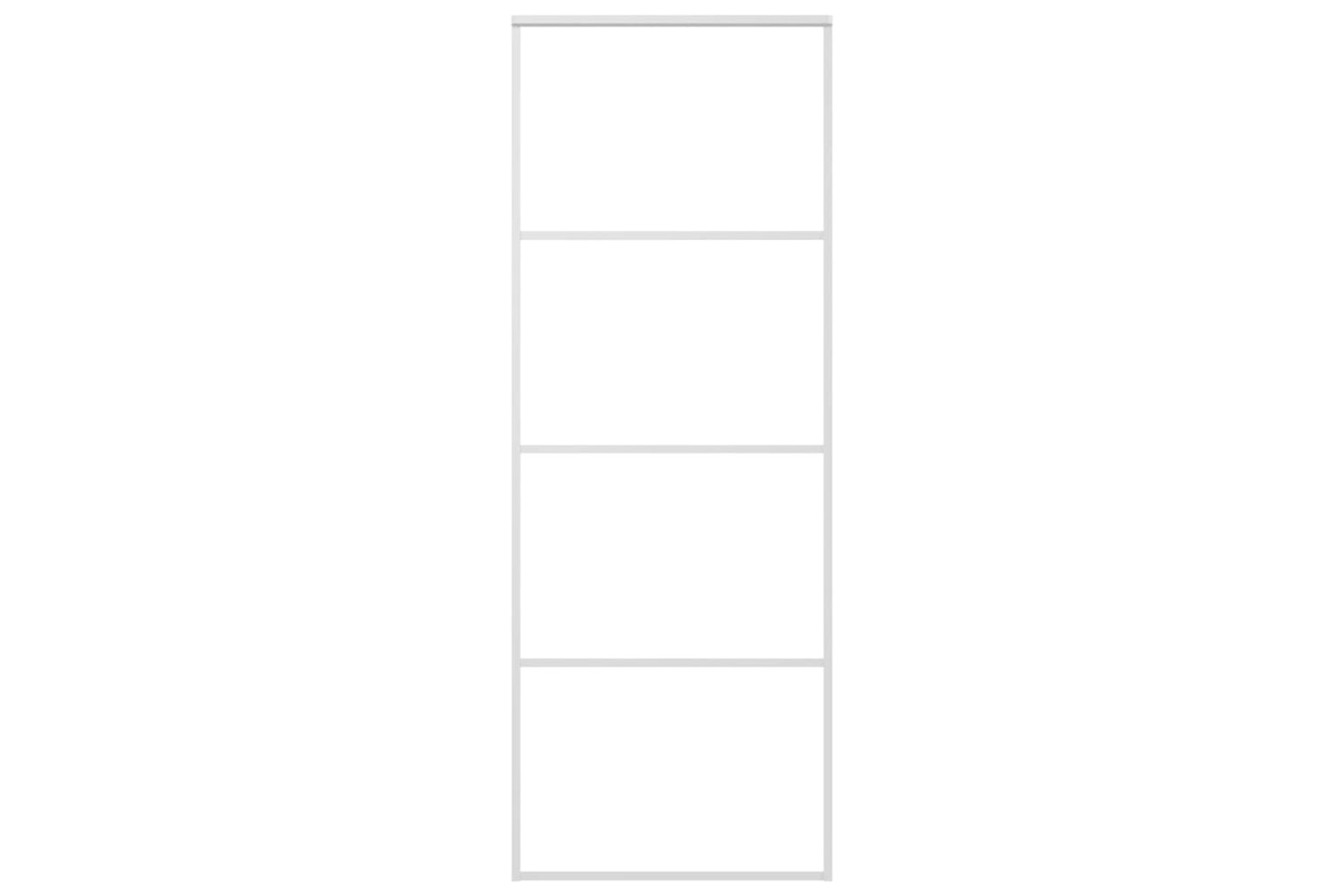 Vidaxl Sliding Door Frosted Esg Glass And Aluminium 76x205 Cm White-2