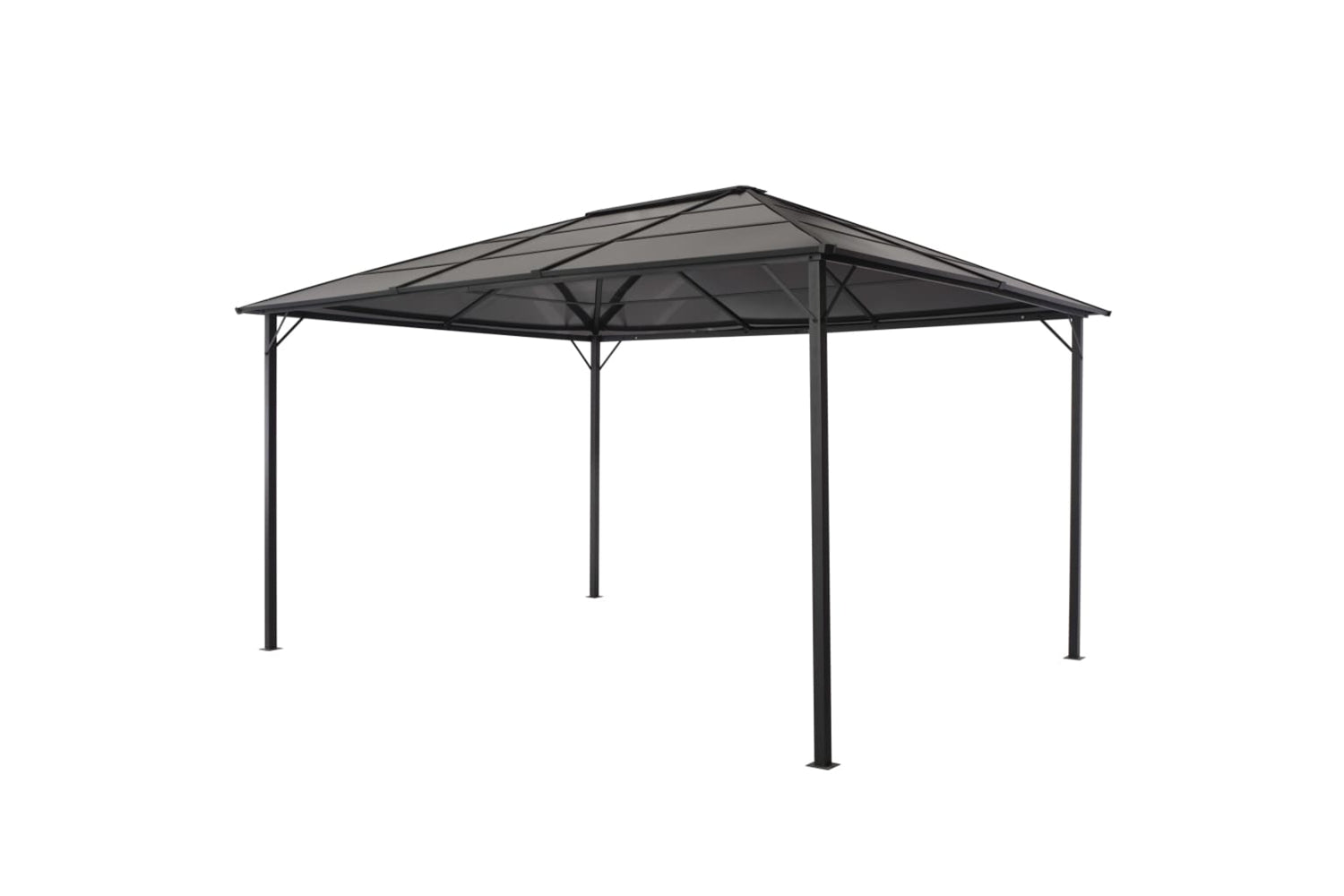 Vidaxl 44643 Gazebo With Roof Aluminium 4x3x2.6 M Black