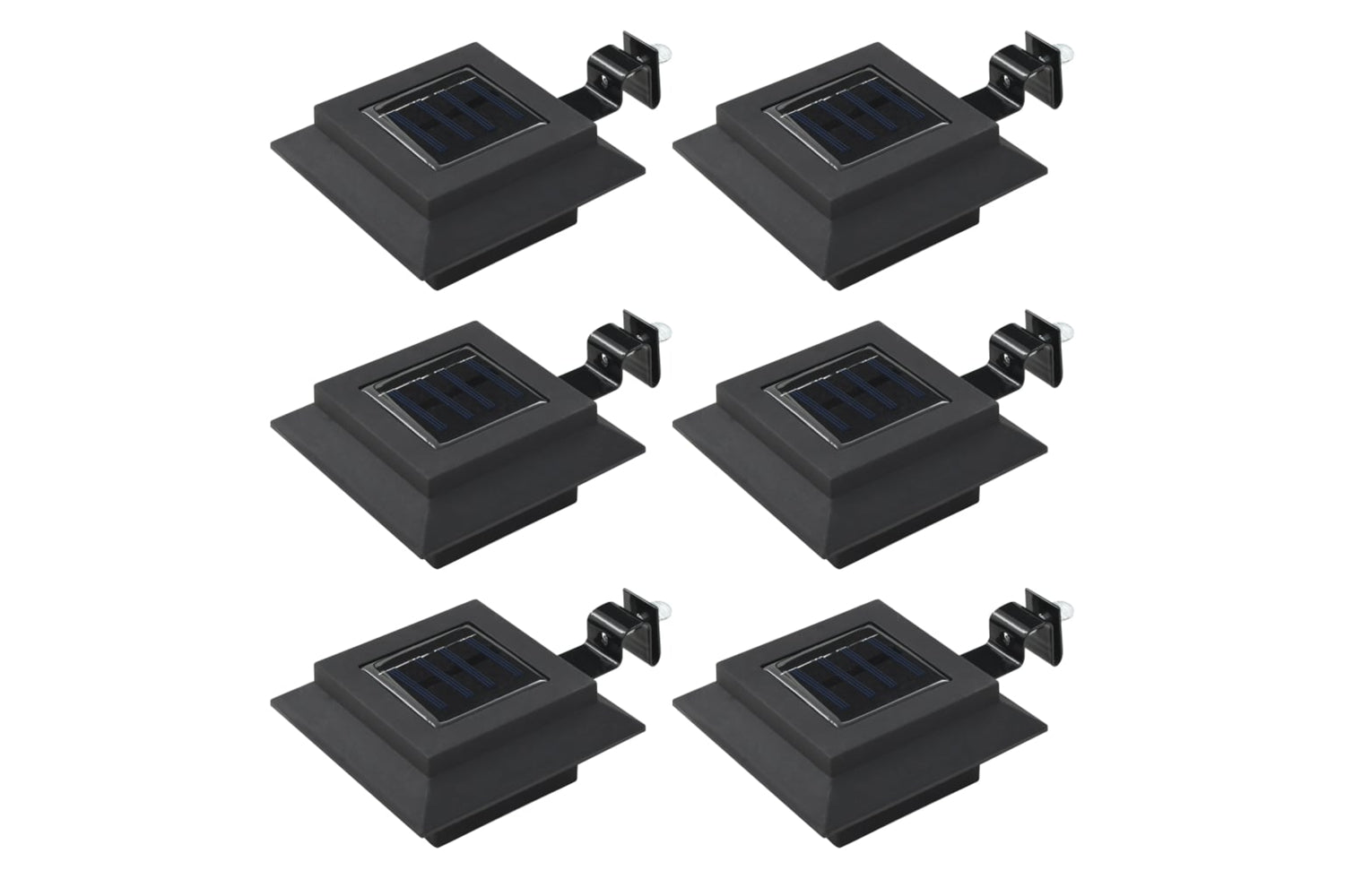 vidaXL 44468 Outdoor Solar Lamps 6 Pcs Led Square 12cm Black