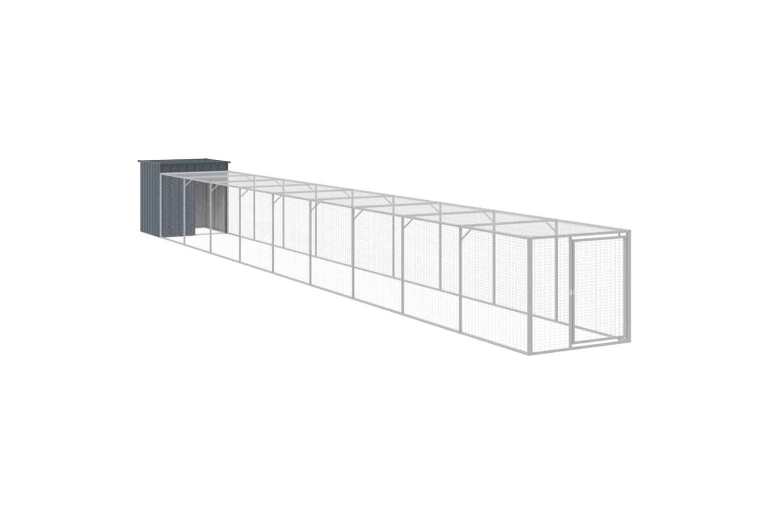 vidaXL 3189092 Chicken Cage With Run Anthracite 110x1017x110cm Galvanised Steel