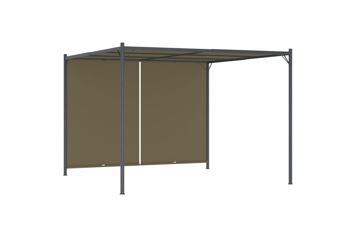 Vidaxl 312225 Garden Pergola With Retractable Roof 3x3 M Taupe 180 G/mâ²