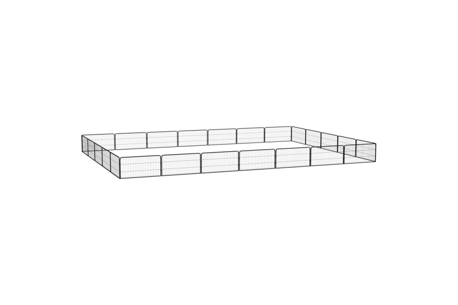 vidaXL 3115971 24-panel Dog Playpen Black 100x50cm Powder-coated Steel