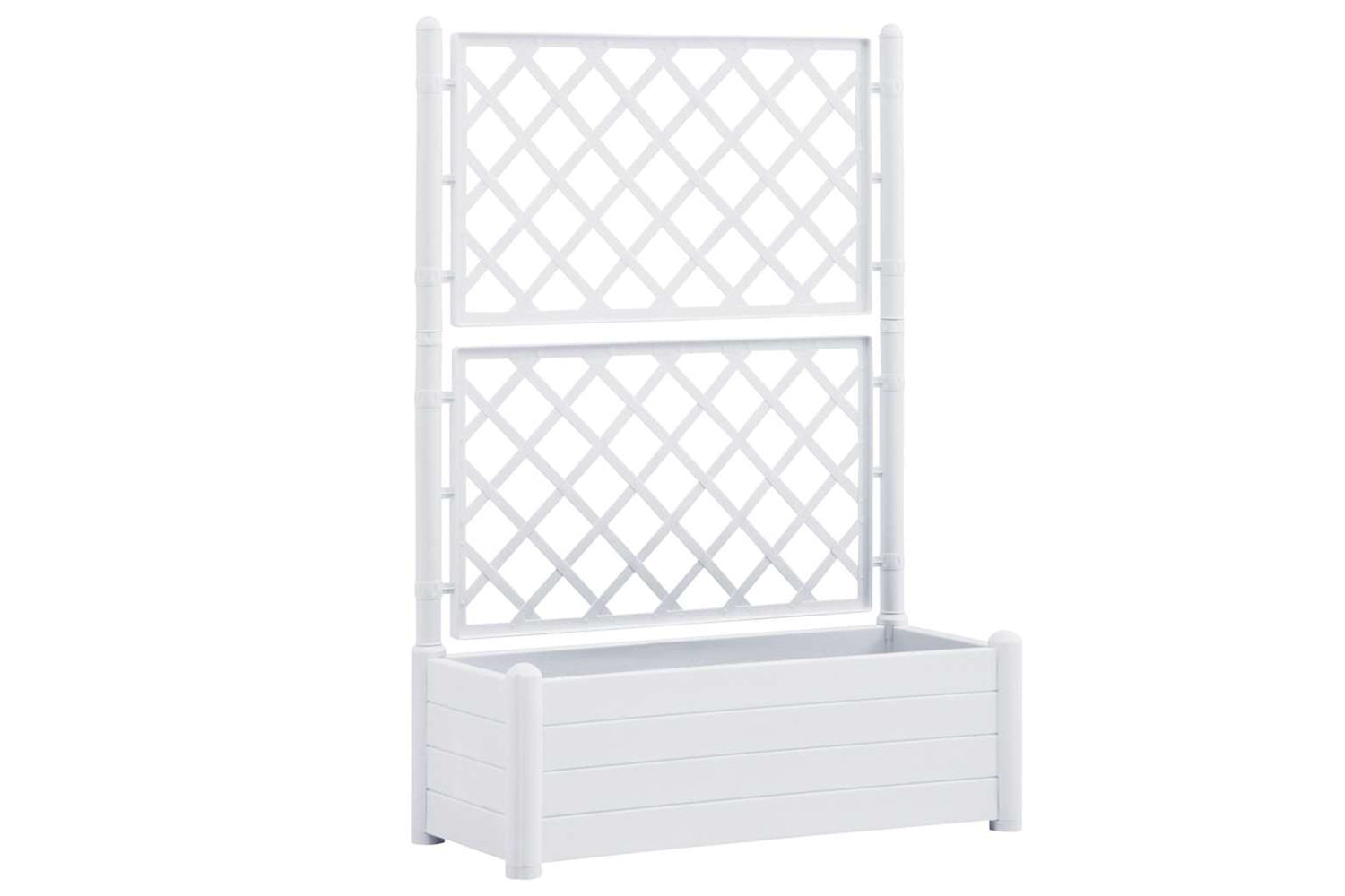 vidaXL 313983 Garden Planter With Trellis 100x43x142cm Pp White