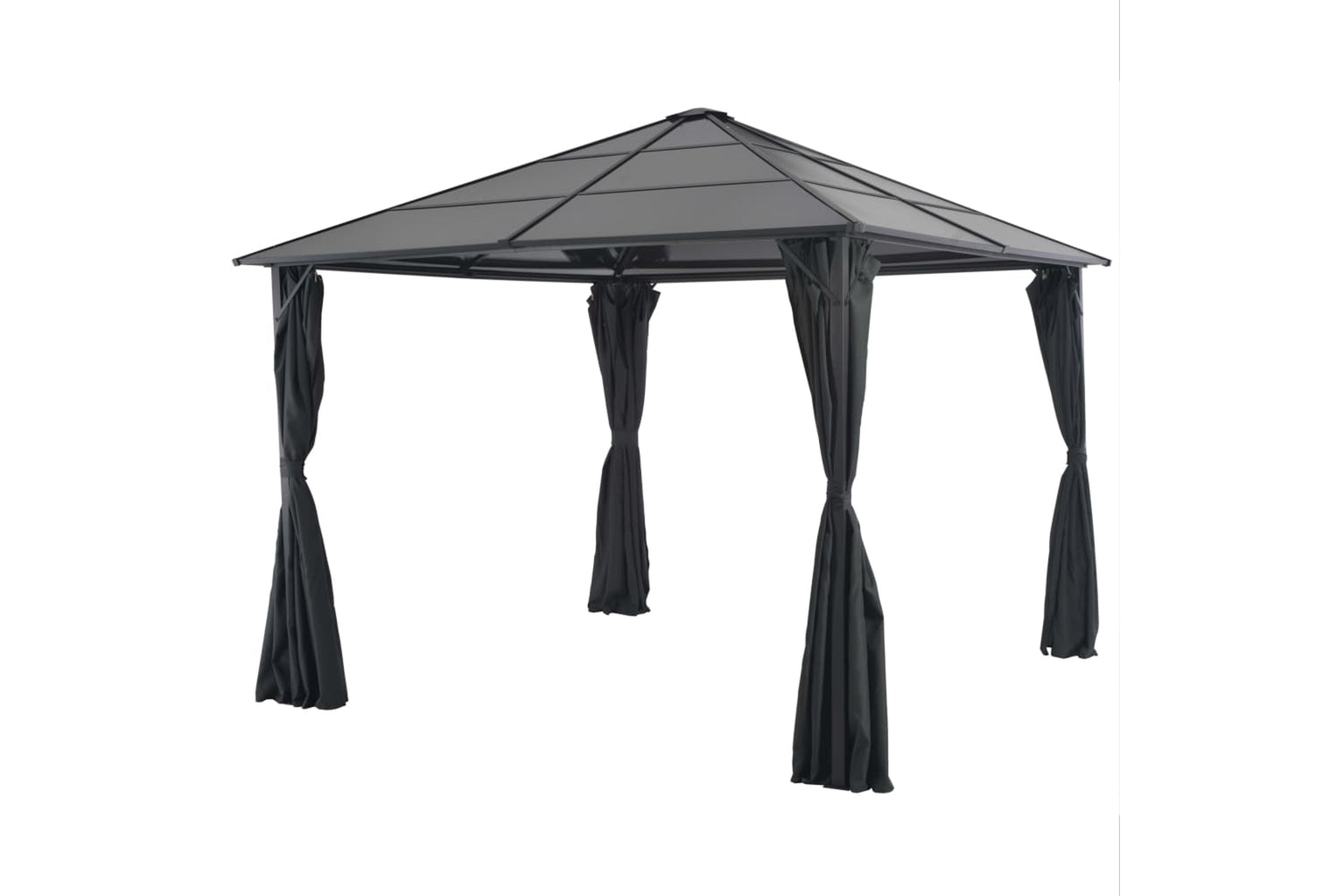 Vidaxl 44640 Gazebo With Curtain Aluminium 3x3 M Black
