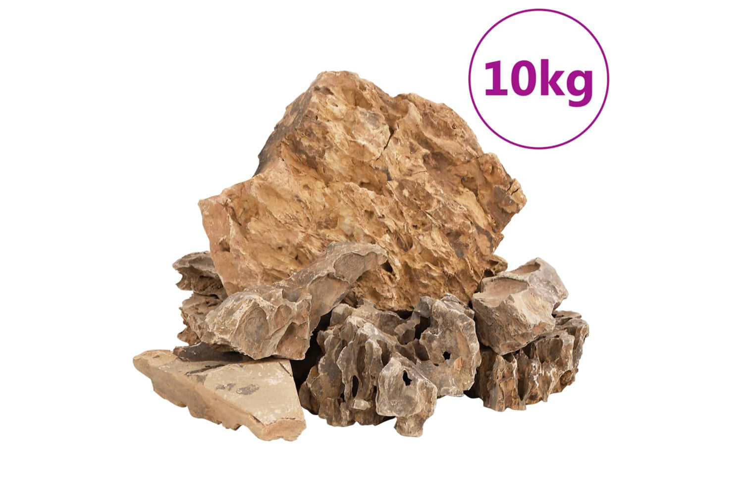 vidaXL 155303 Dragon Stones 10 Kg Brown 5-30cm
