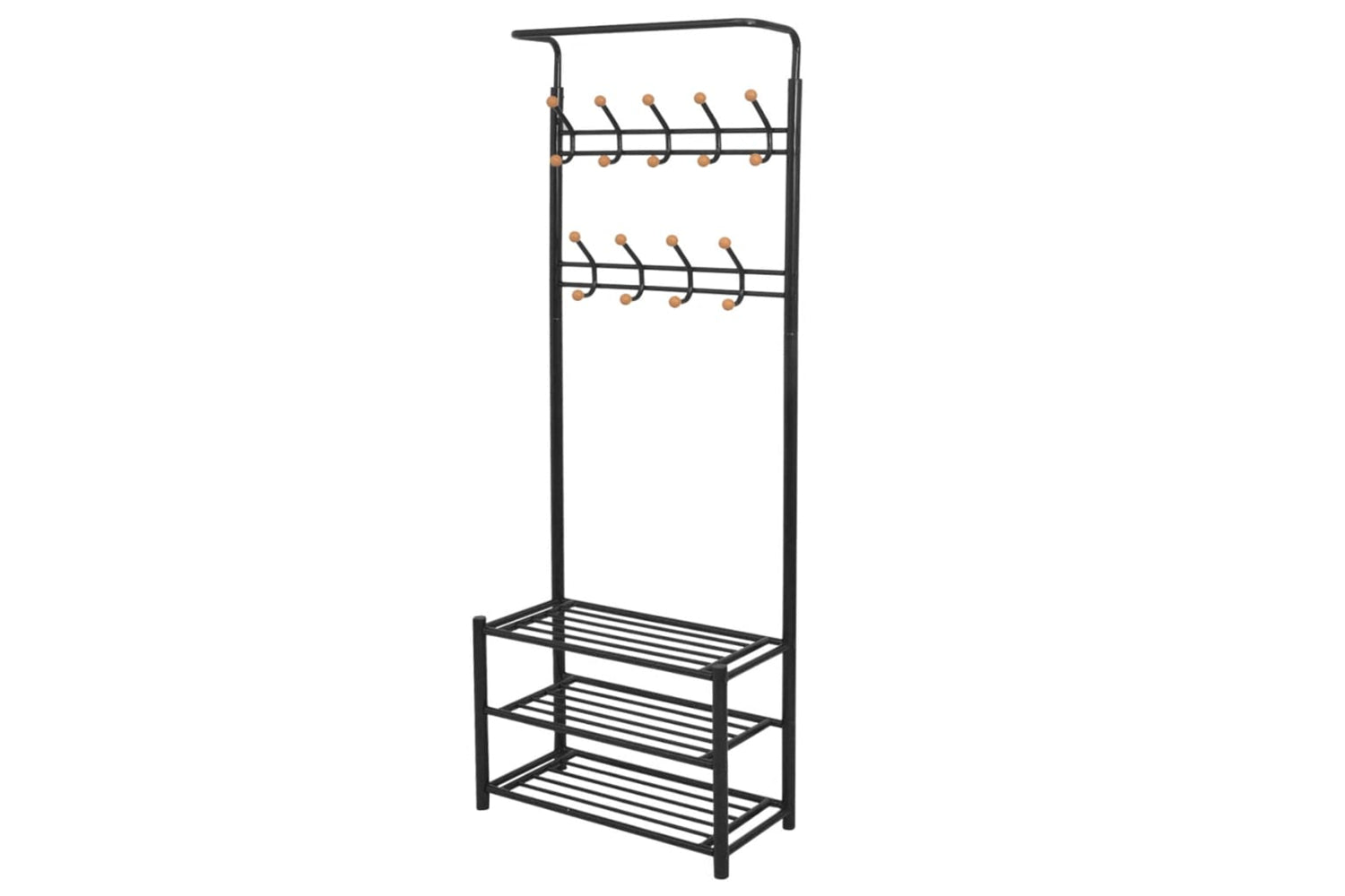 vidaXL 243726 Clothes Rack With Shoe Storage 68x32x182.5cm Black
