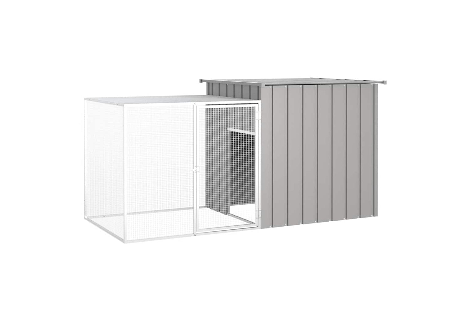 vidaXL 3155528 Rabbit Cage Grey 200x91x100cm Galvanised Steel