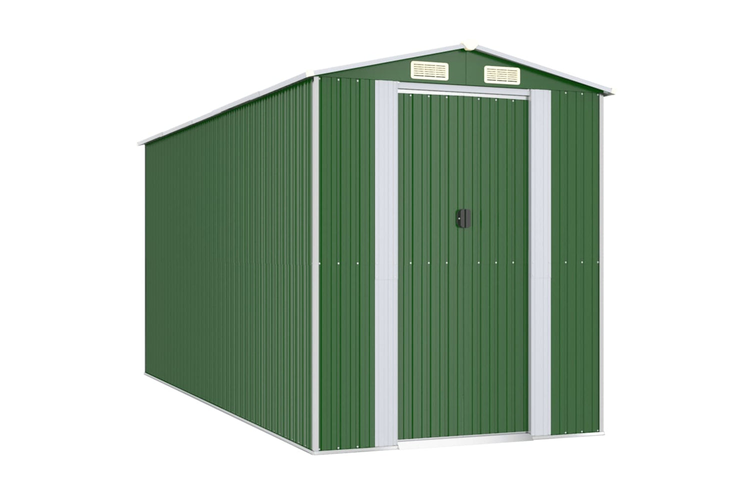 vidaXL 3147430 Garden Shed Green 192x440x223cm Galvanised Steel