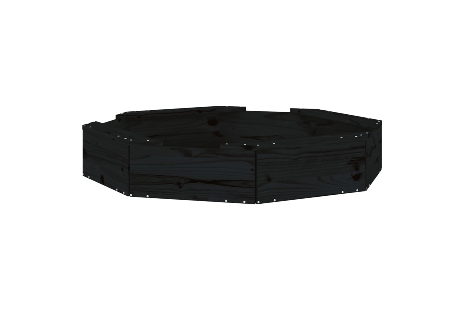 vidaXL 825013 Sandbox With Seats Black Octagon Solid Wood Pine