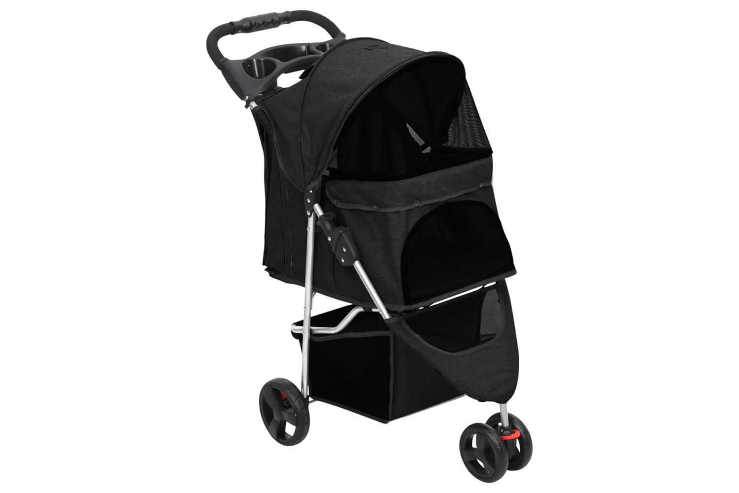 vidaXL 172196 Folding Dog Stroller Black 80x46x98cm Oxford-2