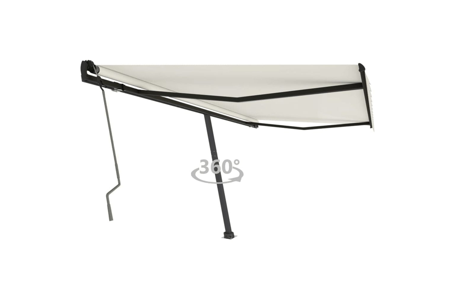 vidaXL 3069837 Freestanding Manual Retractable Awning 450x350cm Cream