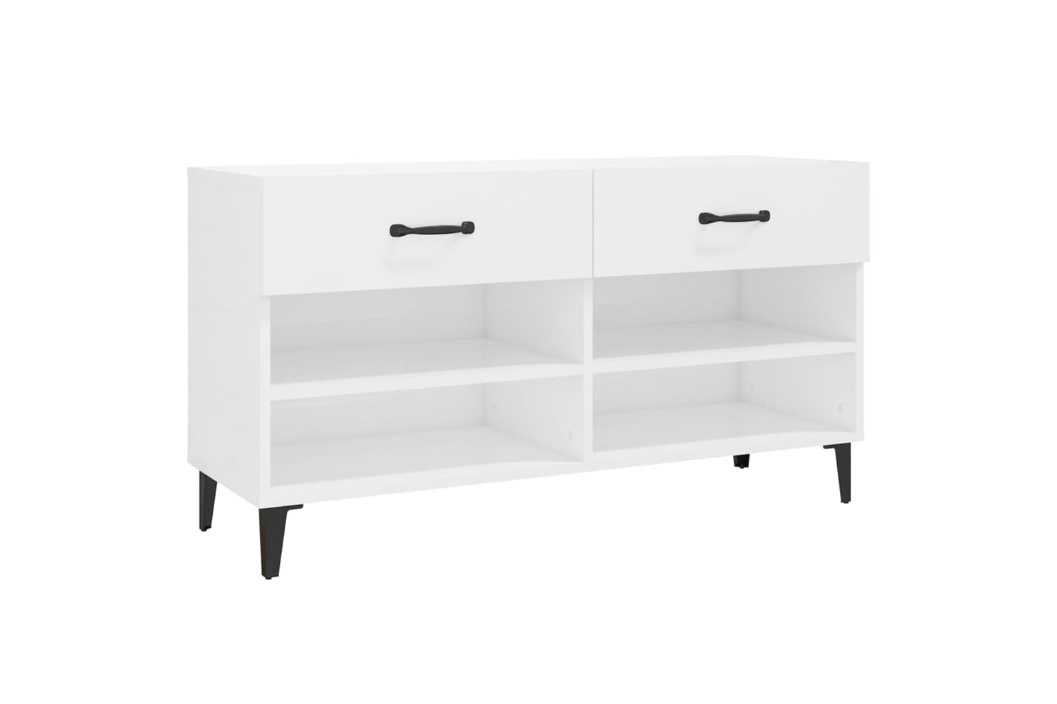 vidaXL 812831 Shoe Cabinet High Gloss White 102x35x55cm Engineered Wood