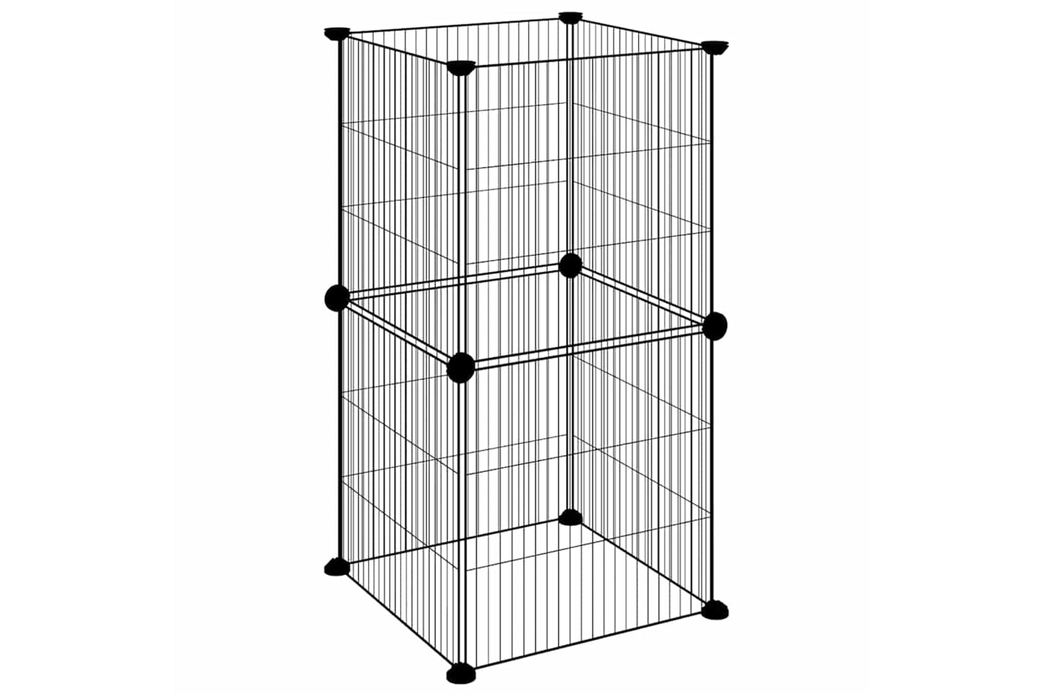 vidaXL 3114034 8-panel Pet Cage Black 35x35cm Steel