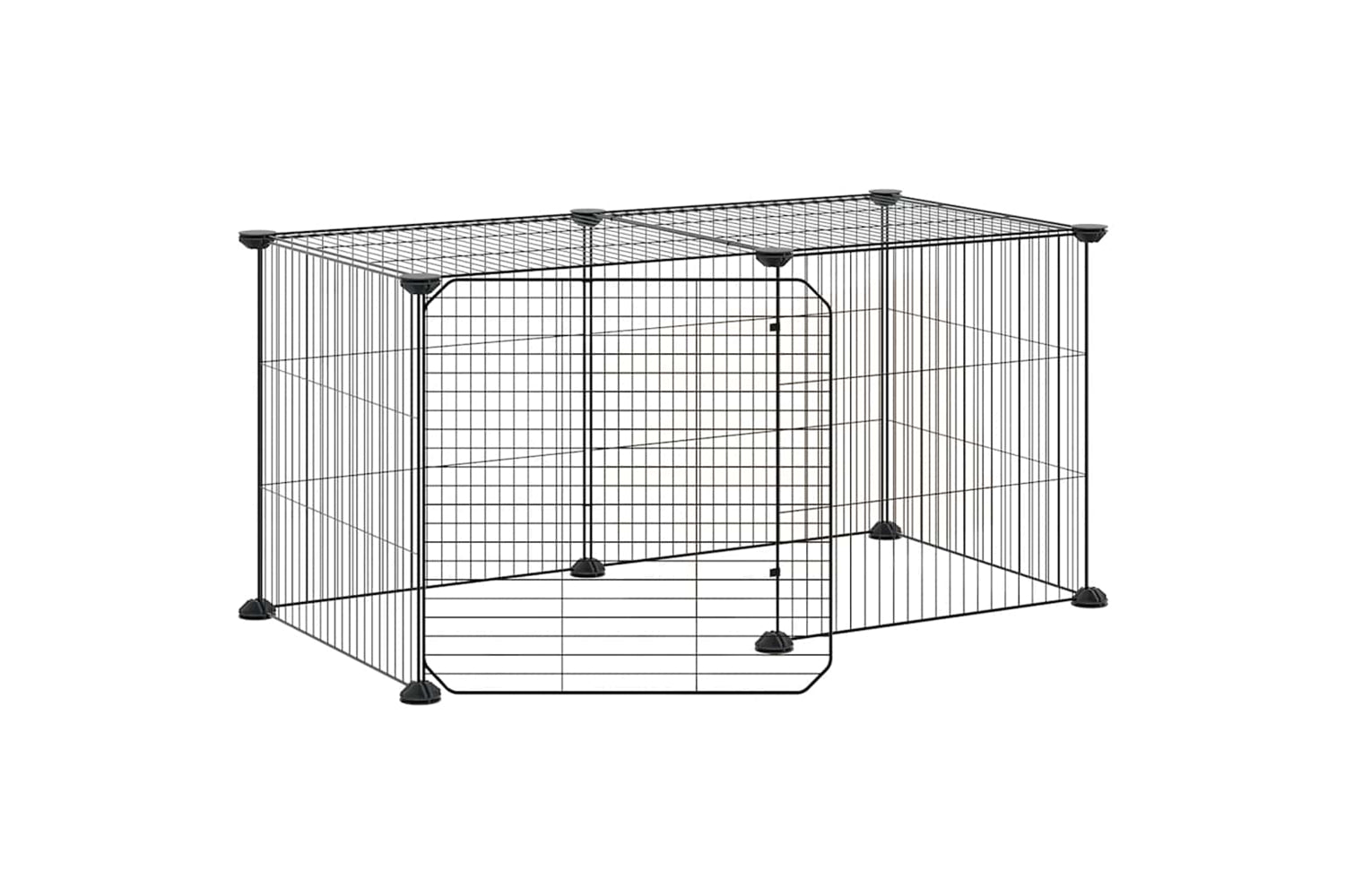 vidaXL 3114053 8-panel Pet Cage With Door Black 35x35cm Steel
