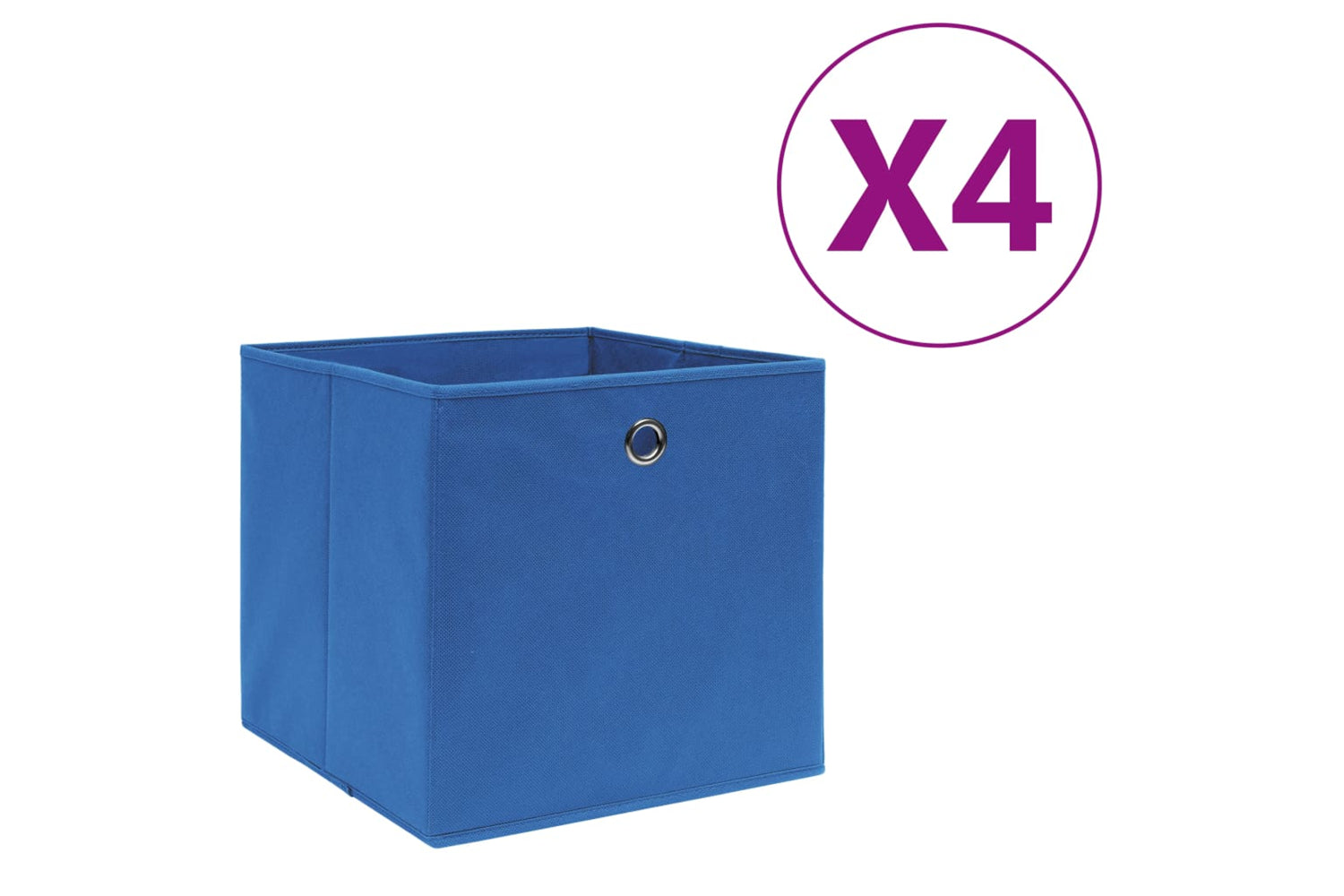 vidaXL 325195 Storage Boxes 4 Pcs Non-woven Fabric 28x28x28cm Blue