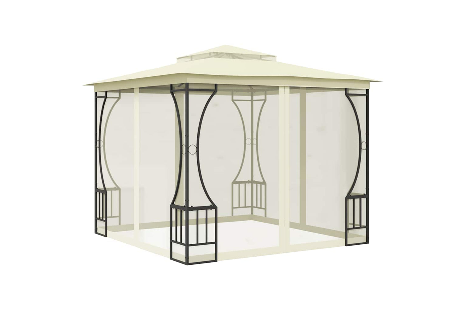 vidaXL 48595 Gazebo With Nets 300x300x265cm Cream