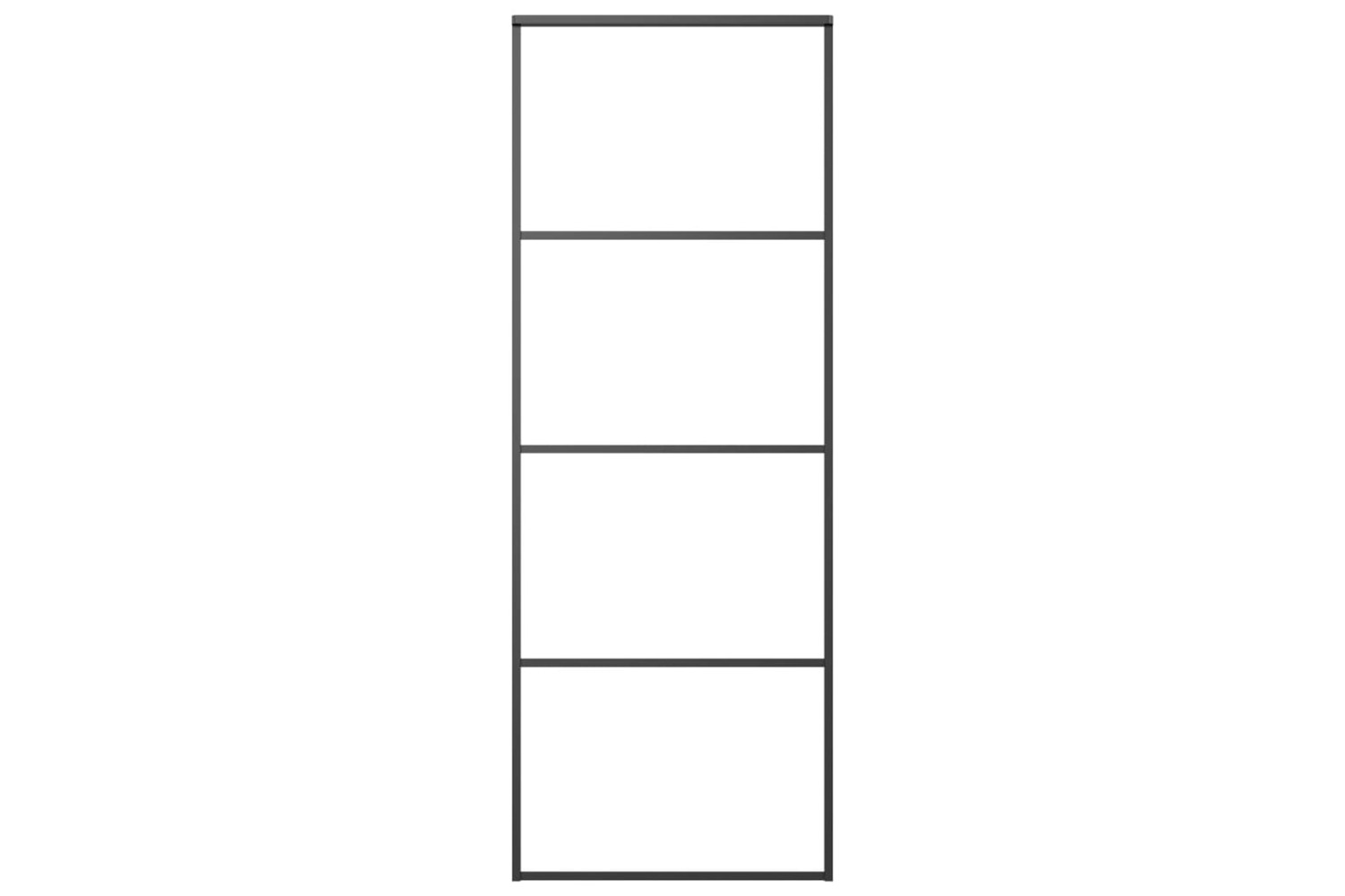 Vidaxl Sliding Door Frosted Esg Glass And Aluminium 76x205 Cm Black-2