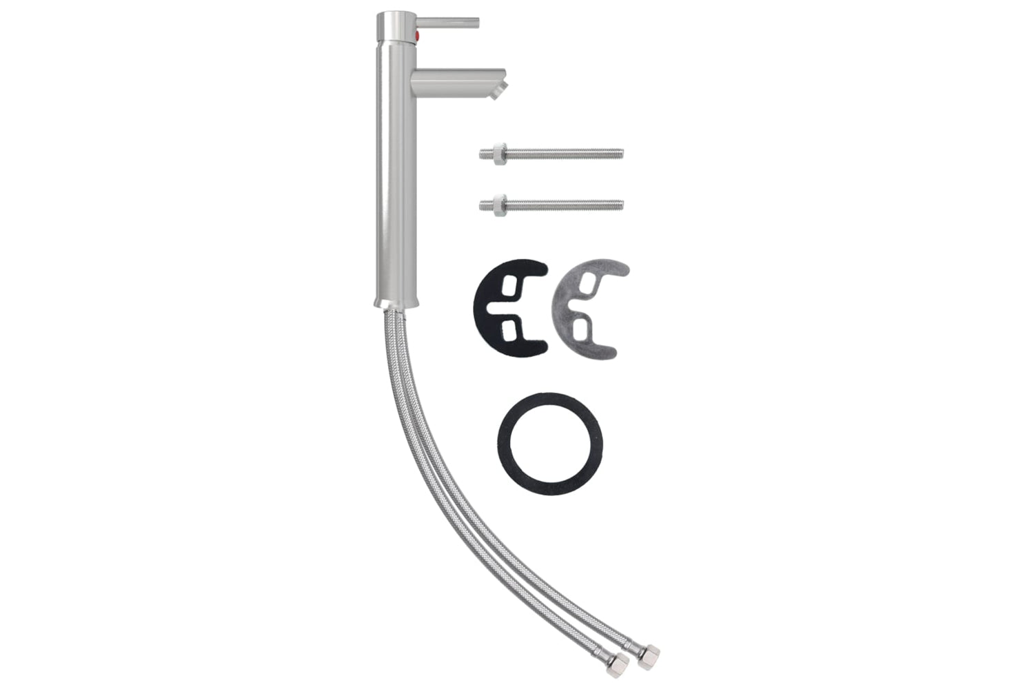 vidaXL 149091 Bathroom Mixer Tap Silver 12x30cm