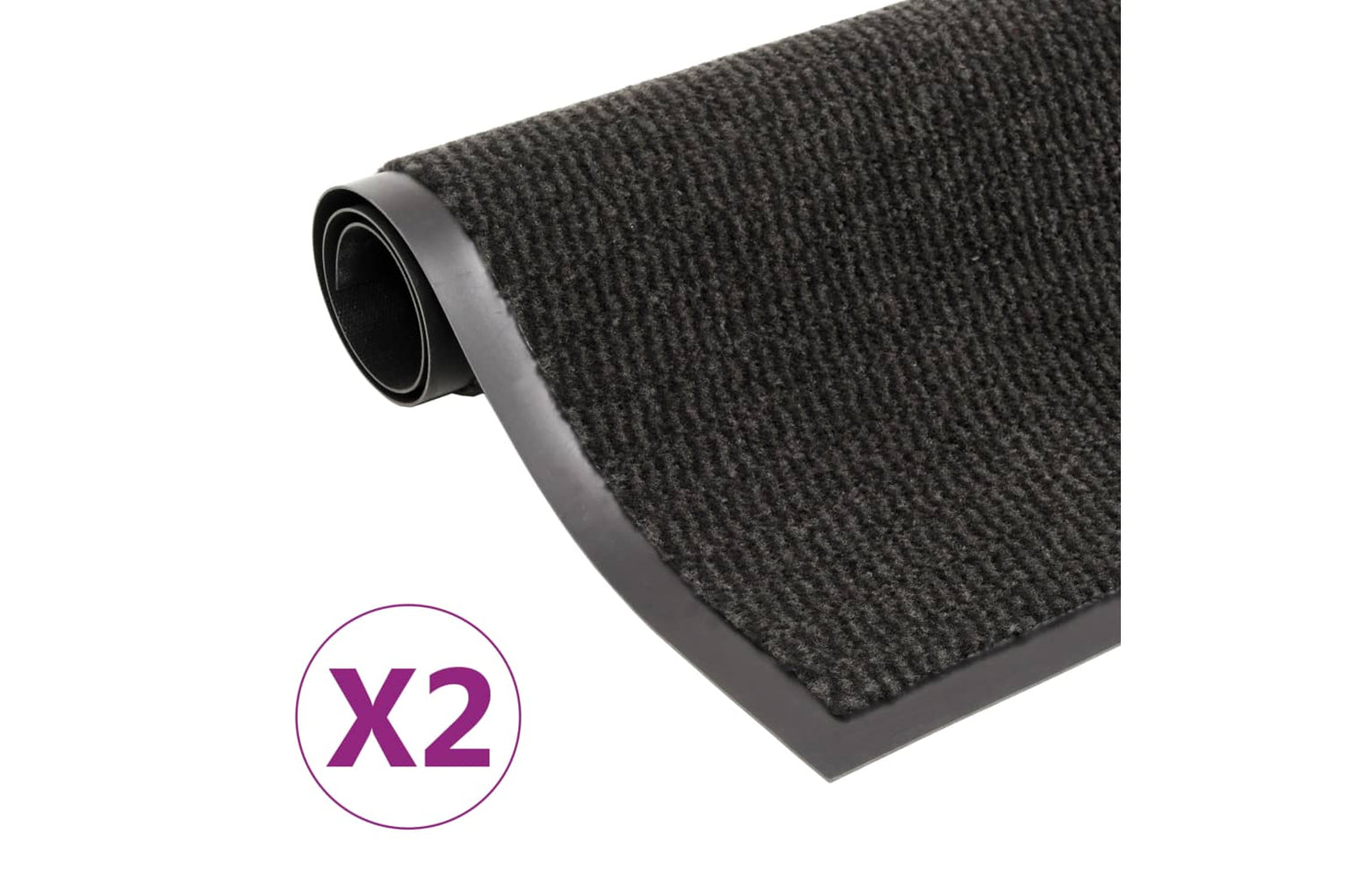 vidaXL 3051610 Dust Control Mats 2 Pcs Rectangular Tufted 80x120cm Black