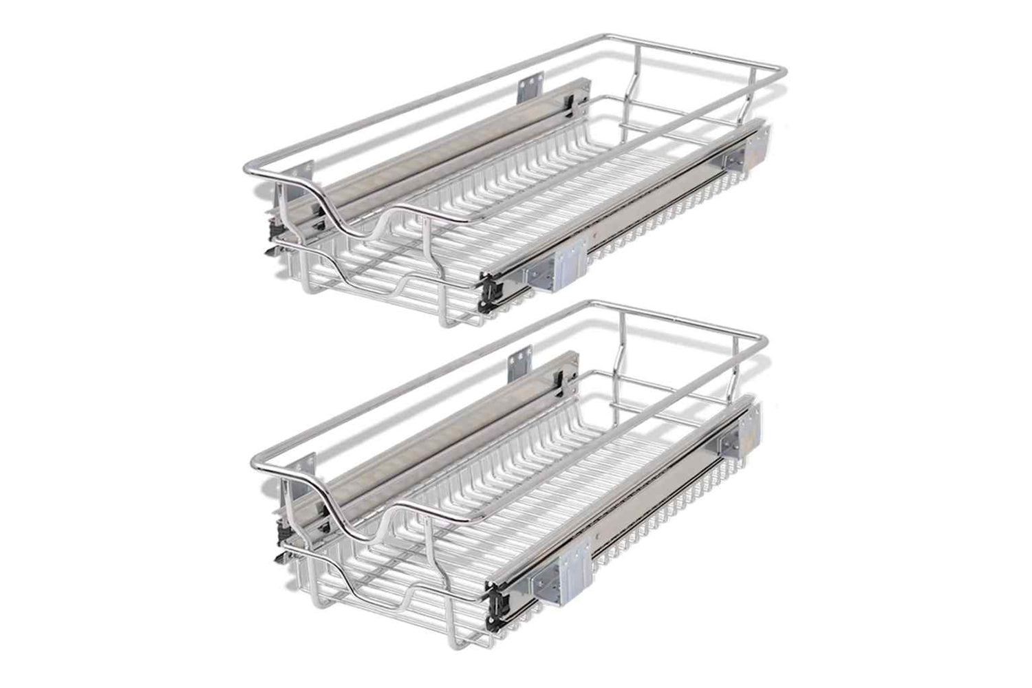 Vidaxl Pull-out Wire Baskets 2 Pcs Silver 300 Mm