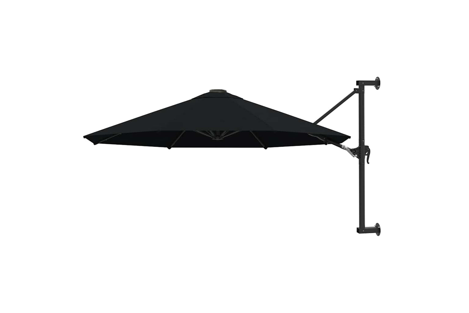 vidaXL Wall-mounted Parasol With Metal Pole 300cm Black