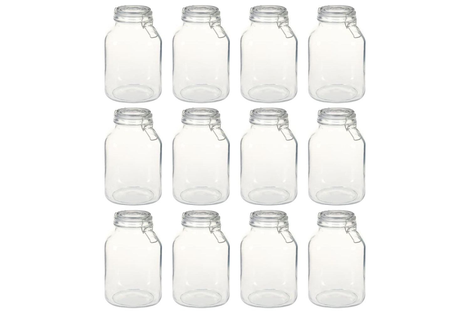 Vidaxl 50821 Glass Jars With Lock 12 Pcs 3 L