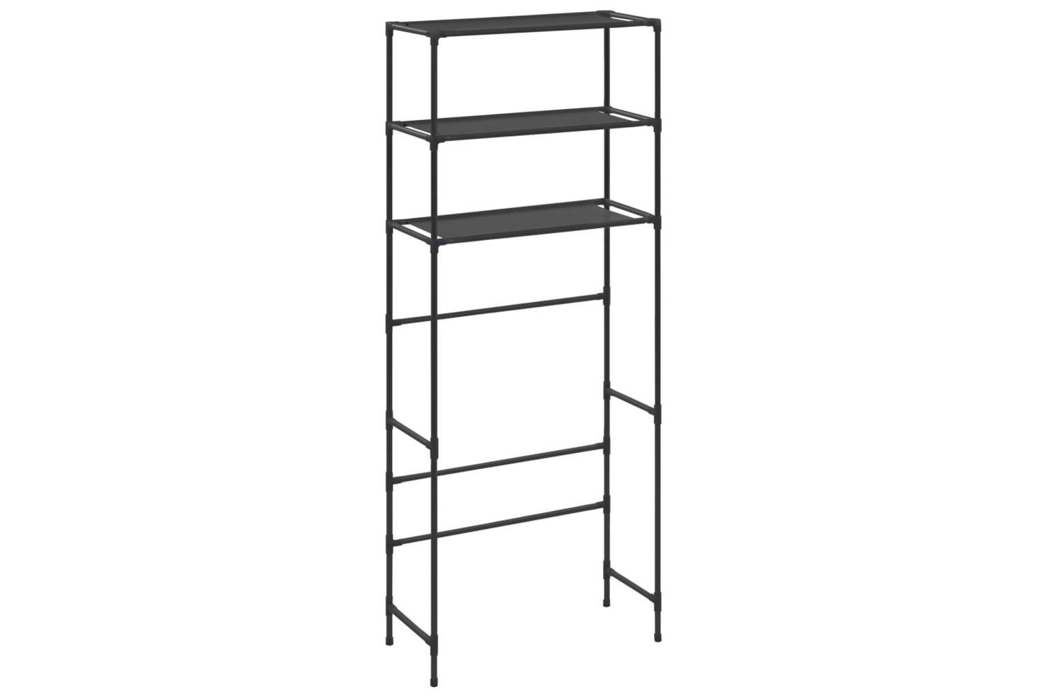 vidaXL 288330 3-tier Storage Rack Over Laundry Machine Black 69x28x169cm