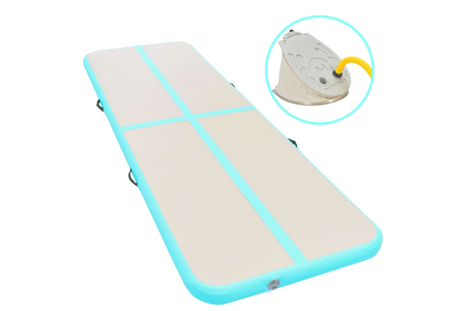vidaXL 91923 Inflatable Gymnastics Mat With Pump 600x100x10cm Pvc Green-2