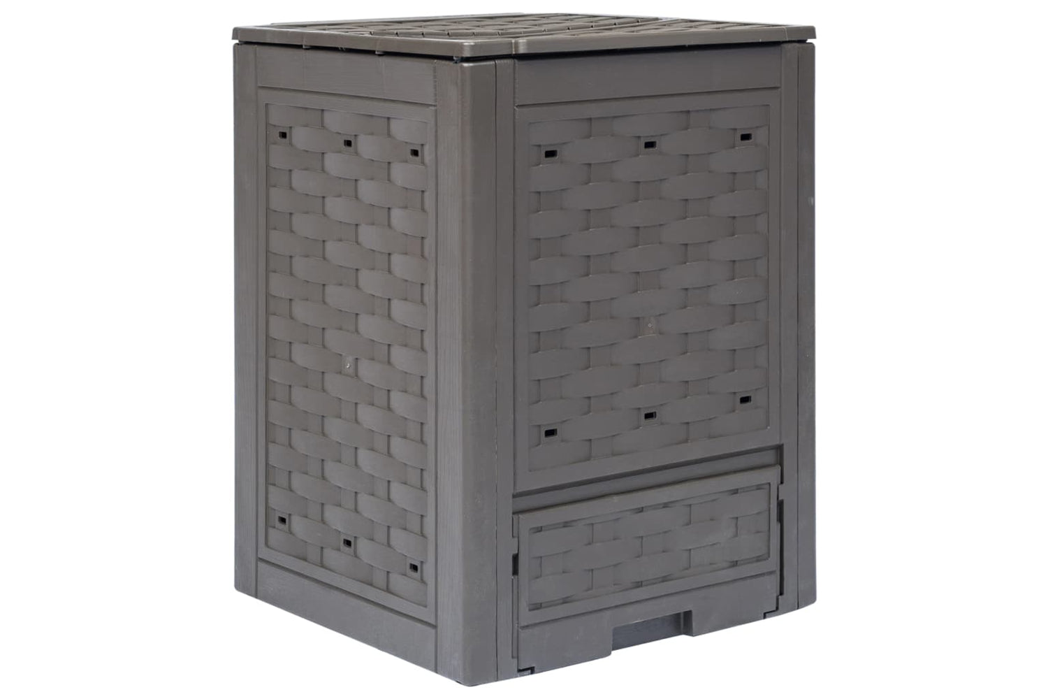 vidaXL 45681 Garden Composter Brown 60x60x83cm 300 L Plastic Rattan