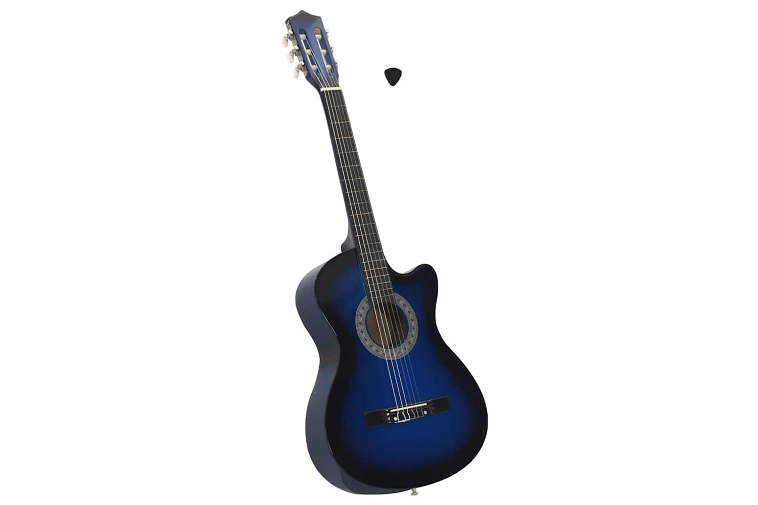 vidaXL 70134 Western Classical Cutaway Guitar With 6 Strings Blue Shaded 38