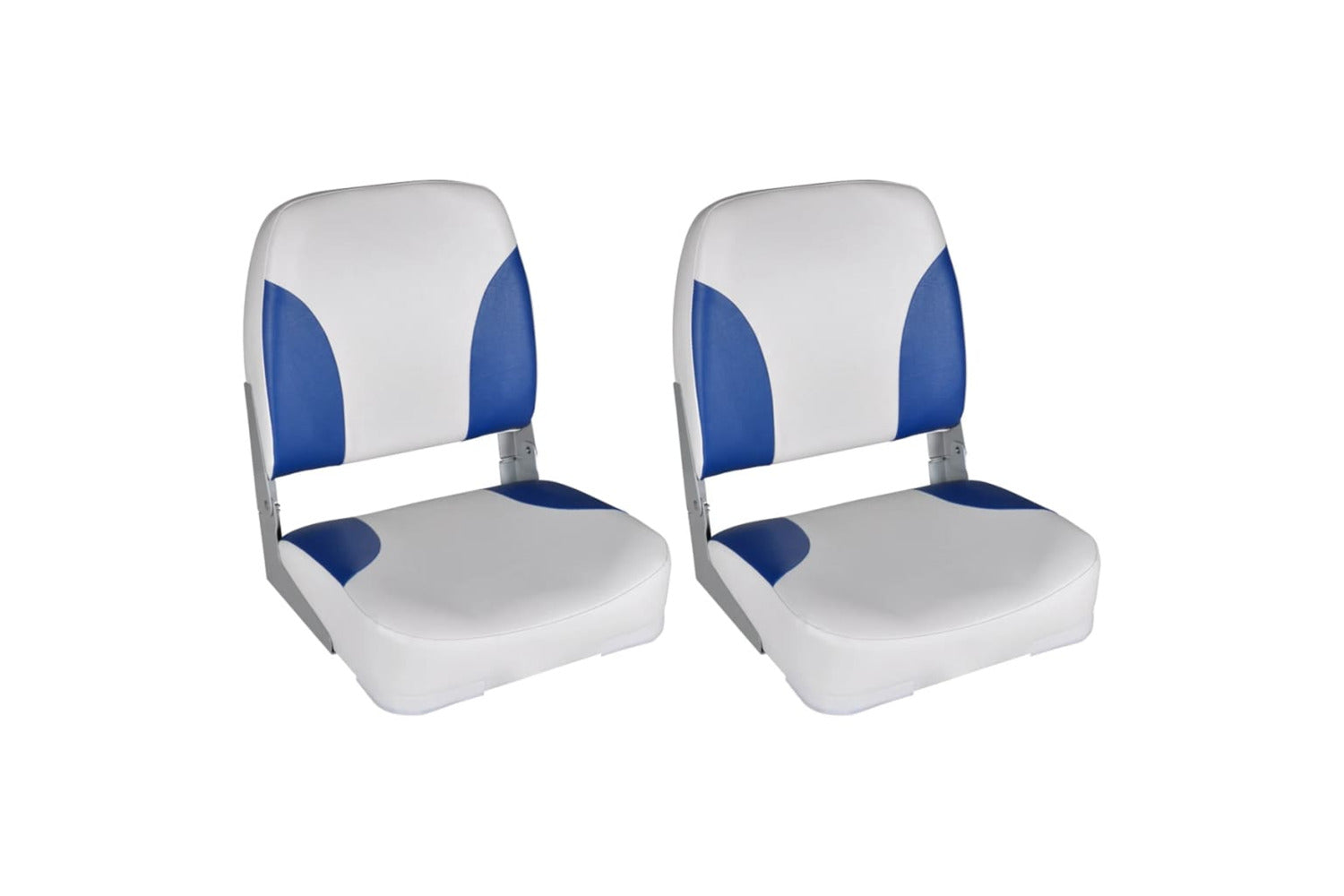 Vidaxl Boat Seats 2 Pcs Foldable Backrest Blue-white Pillow 41x36x48cm-2
