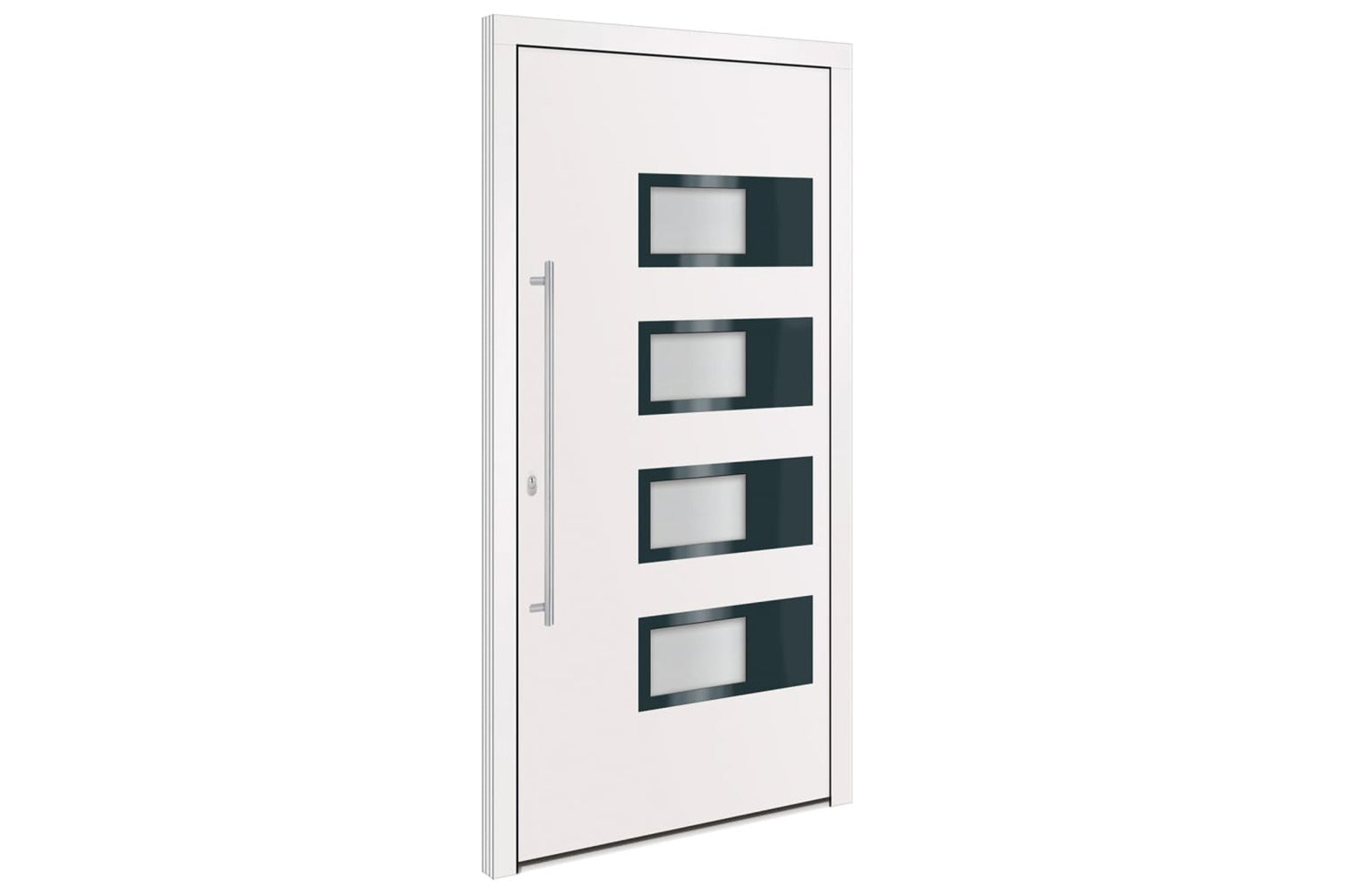 vidaXL 3157067 Front Door White 110x210cm Aluminium And Pvc-2